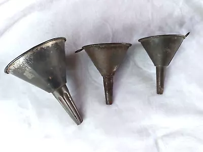 Lot Vintage Metal Funnels Small • $22