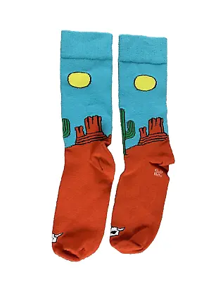 Desert Scene Socks Adult 9-11 Blue Orange New • $14.99