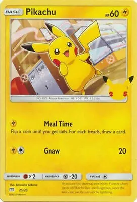 Pikachu 25/25 Non Holo McDonalds 25th Anniversary Promo Pokemon Card • $1.95