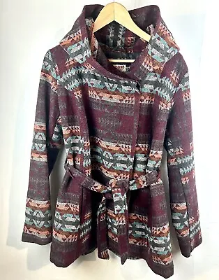 MOSSIMO SUPPLY CO. Women’s XL Faux Wool Wrap Jacket Aztec Purple • $23.99