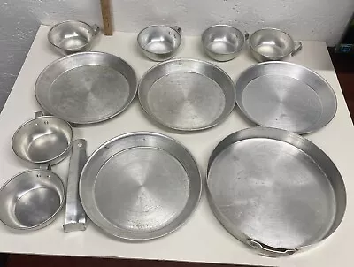 Vintage Mess Kit Made In Japan 11 Piece Set Camping 4 Plates 6 Cups 1 Pan • $6.58