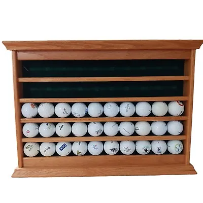 Vintage 50 Golf Ball Display Box With 30 Golf Balls Collectibles Sports Wood • $128