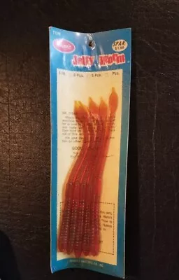 Vintage Mann's Jelly Worms 6  Rubber Bait Lures Orange 5-Pak • $10