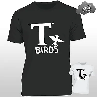 £9.99 • Buy T Birds T-Shirt Grease Black Jacket T-Bird John Travolta Transfer Stag Night Men