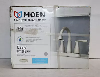 MOEN Essie 84128SRN 2-Handle 4 In. Centerset Bathroom Faucet Brushed Nickel • $39.85