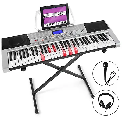 New 61 Lighted Keys Electric Keyboard Piano Gift LCD ScreenMicrophoneHeadphone • $99.99