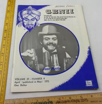 Jean Merlin Magic Tricks Genii International Conjurors Magazine Magicians 1975 • $13.95