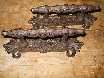 2 Large Cast Iron Antique Style FANCY Barn Handle Gate Pull Shed Door Handles #2 • $19.99