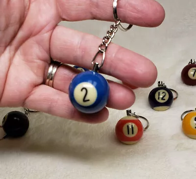 Pool Ball Keychain Billards Ball Minature Poolball Keychain Pool Tournament • $4.95