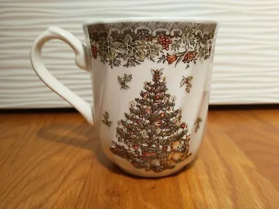 Queens Seasons Greetings Myott Factory Archive Mug Cup Ivory Christmas Tree  • $12.99