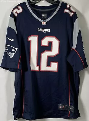 Nike Men's Blue New England Patriots Tom Brady #12 Football NFL Jersey Size XL • $19.99