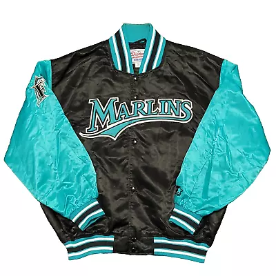 Vtg Florida Marlins Starter Jacket Mens XL Diamond Collection 90s Y2K Hip Hop • $160