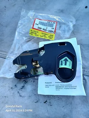 ✅ 2001 - 2005 Honda Civic Trunk Latch Lock Lid Handle Assembly 74851-S5A-A02 ✅ • $27