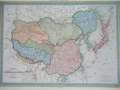 $54.99 • Buy 1840 Routes Antique Map China Hongkong Beijing Korea Seoul Japan Taiwan Shanghai