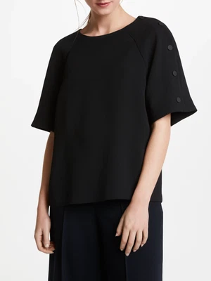 $73.04 • Buy Kin By John Lewis Smart Work Black Snap Sleeve Shell Top Blouse New Size Small