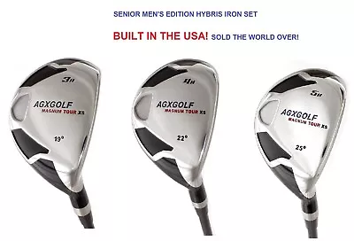 Agxgolf Mens Senior Flex #3 4 & 5 Hybrid Set Graphite Right Hand: Choose Length • $235.97