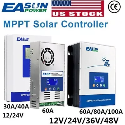 Easun 100A 80/60/40/30/20A Power MPPT Solar Controller 12V/24V/36V/48V Regulator • $57.99