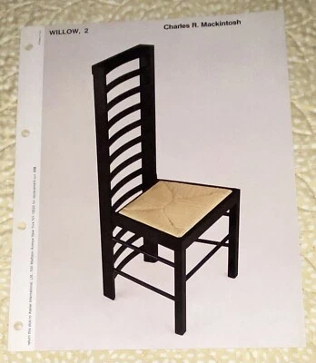 £19.40 • Buy Atelier International Salesman Ad Page-Charles Mackintosh Chair Printed In Italy