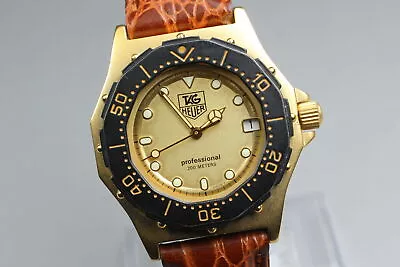 New Batt Exc+5 TAG HEUER Professional 3000 937.413 200m Gold Quartz Men's Watch • $478.40