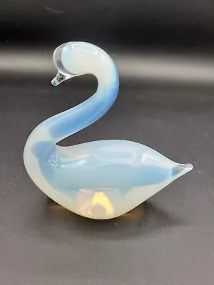Sabino? Art Glass Bird Swan  Figurine Iridescent Opalescent  Murano? Silvestri? • $45