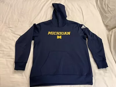 Adidas University Of Michigan Wolverines Hoodie Sweatshirt Men’s Large Climawarm • $34.99