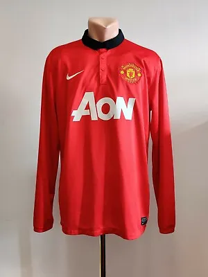 Football Shirt Soccer Manchester United Home 2013/2014 Nike Jersey Long Sleeve L • $69.99
