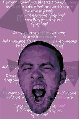 Officially Licensed Mac Miller Purple Lyrics 24 X 36 Inch Poster • $16.99