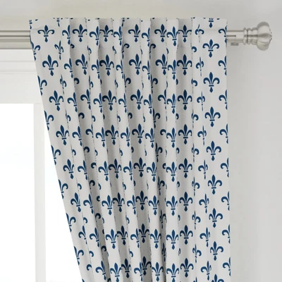 £135.08 • Buy Gothic Fleur De Lis Lys Medieval Blue And 50  Wide Curtain Panel Spoonflower