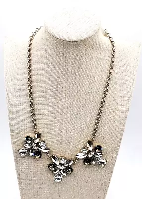 WHBM Womens Necklace 3 Flowers Pendant Curb Chain Lobster Lock Style Jewelry • $19.97