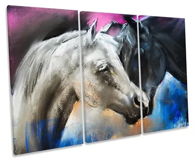 Horse Repro Paint TREBLE CANVAS WALL ARTWORK Print Art • £44.99