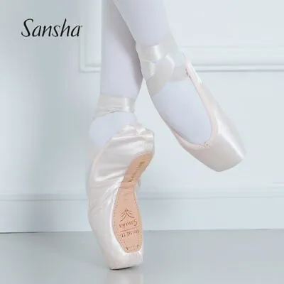 Girls Ballet Pointe Shoes Toe Strength Training Shoes With Ribbon Gel Toe Pad • $68.63