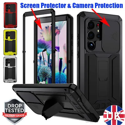 For Samsung S24 S23+ Ultra S22 S21 Shockproof Metal Cover Stand Screen Full Case • £23.03