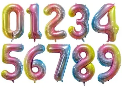 Helium Giant Number Balloons Foil Large Helium Air 32  40  Birthday Age Party  • £1.89