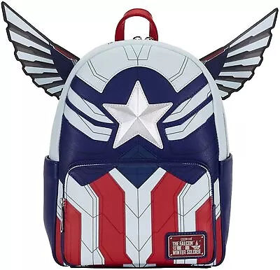 Loungefly Marvel Falcon Captain America Cosplay Womens Double Strap Shoulder Bag • $44.95