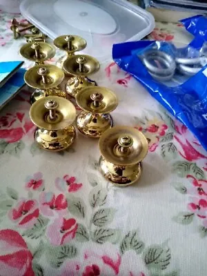 Brass Coloured Cabinet Knobs Cupboard Cup Pull Drawer Handles Kitchen | Polished • £1