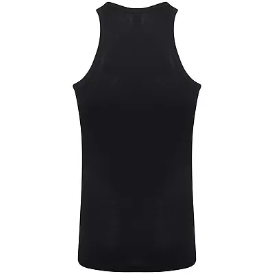 MEN RIBBED Fitted Slim Fit Athletic Muscle Gym Rib Tank Top Mens Vest Cotton LOT • £9.99