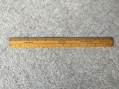 Vintage Wooden 12  Inch Ruler L.C.C.Patt.I Universal Wood Working Co Ltd • £10