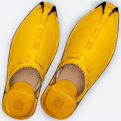Traditional Moroccan Handmade Leather Slippers Berber Babouche Aladdin Unisex • $54.98
