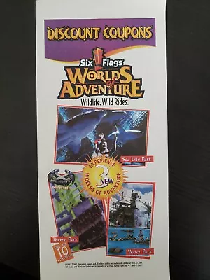2001 Geauga Lake Six Flags Worlds Of Adventure Amusement Park Brochure Guide • $18