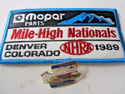 NHRA 89 11th Annual Mopar Parts Nationals Denver Drag Racing Event Patch & Pin • $17.25