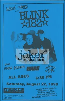 Blink 182 Concert Poster Metropol Pittsburgh PA 1998 • $125