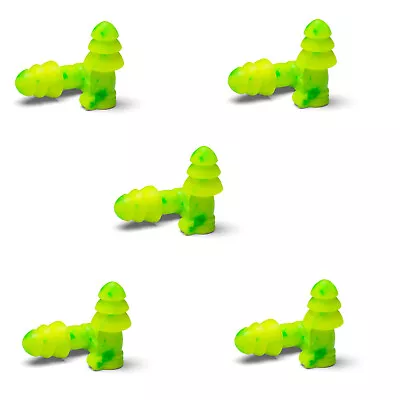 Moldex 6450 Reusable Uncorded Ear Plugs 3-Flanged Shape 27 Db 5 Pairs Green • $9.99