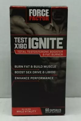 Force Factor Test X180 Ignite 60 Capsules Body Building Exp 7/25 • $17.99