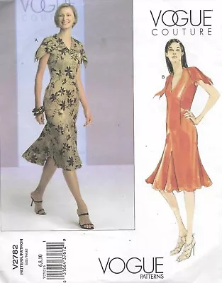 VOGUE Fitted Dress With Flared Hem Sewing Pattern UNCUT 6 8 10 Couture • $10.95