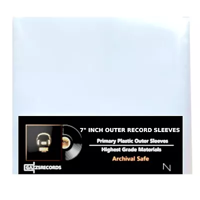 100 7  Inch Single 450g Gauge Vinyl Plastic Polythene Outer Record Sleeves Cover • £13