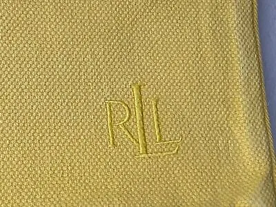 RALPH LAUREN PALE YELLOW TEXTURED EMBROIDERED MONOGRAM 14x26  Pillow Cover • $22