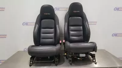 07 Chevy Corvette C6 Z06 Power Memory Heated Front Seat Set Pair Black Leather • $1650