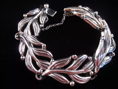 Margot De Taxco Bracelet Leaves .950 Silver Melesio Rodriguez Mexico Tr-114 5205 • $291.43