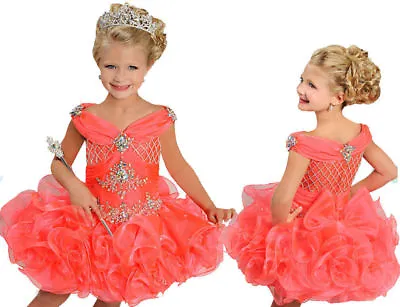 Cupcake Infant/Toddle Pageant Girls Mini Party Birthday Ball Gowns Tutu Dresses • $90.25