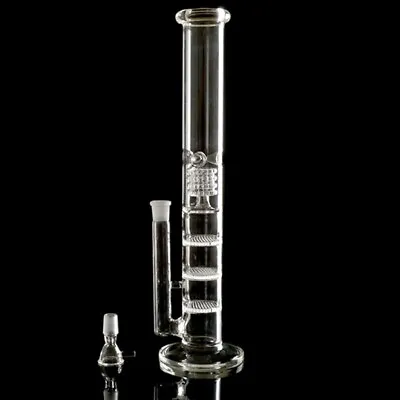 16inch Glass Bong Clear Smoking Hookah Thick Perc Glass Water Pipe With 18.8mm • $42.98